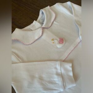 Little English Swan Crochet Playsuit 12 months